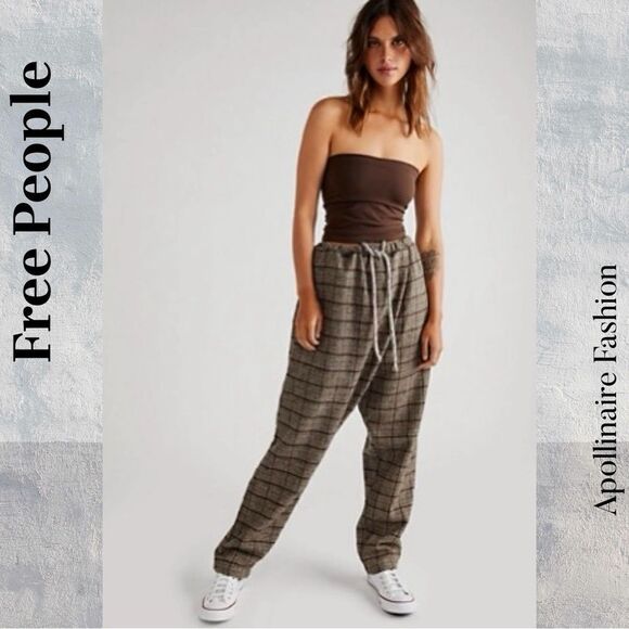 FREE PEOPLE BY DR COLLECTORS CLYDE TWEED PANTS SIZE LARGE NEW - Picture 1 of 10